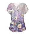 thumbnail image 4 of Fiudx Camisetas para Mujer Top Informal de Primavera y Verano de Manga Corta con Cuello En V para Mujer, 4 of 4