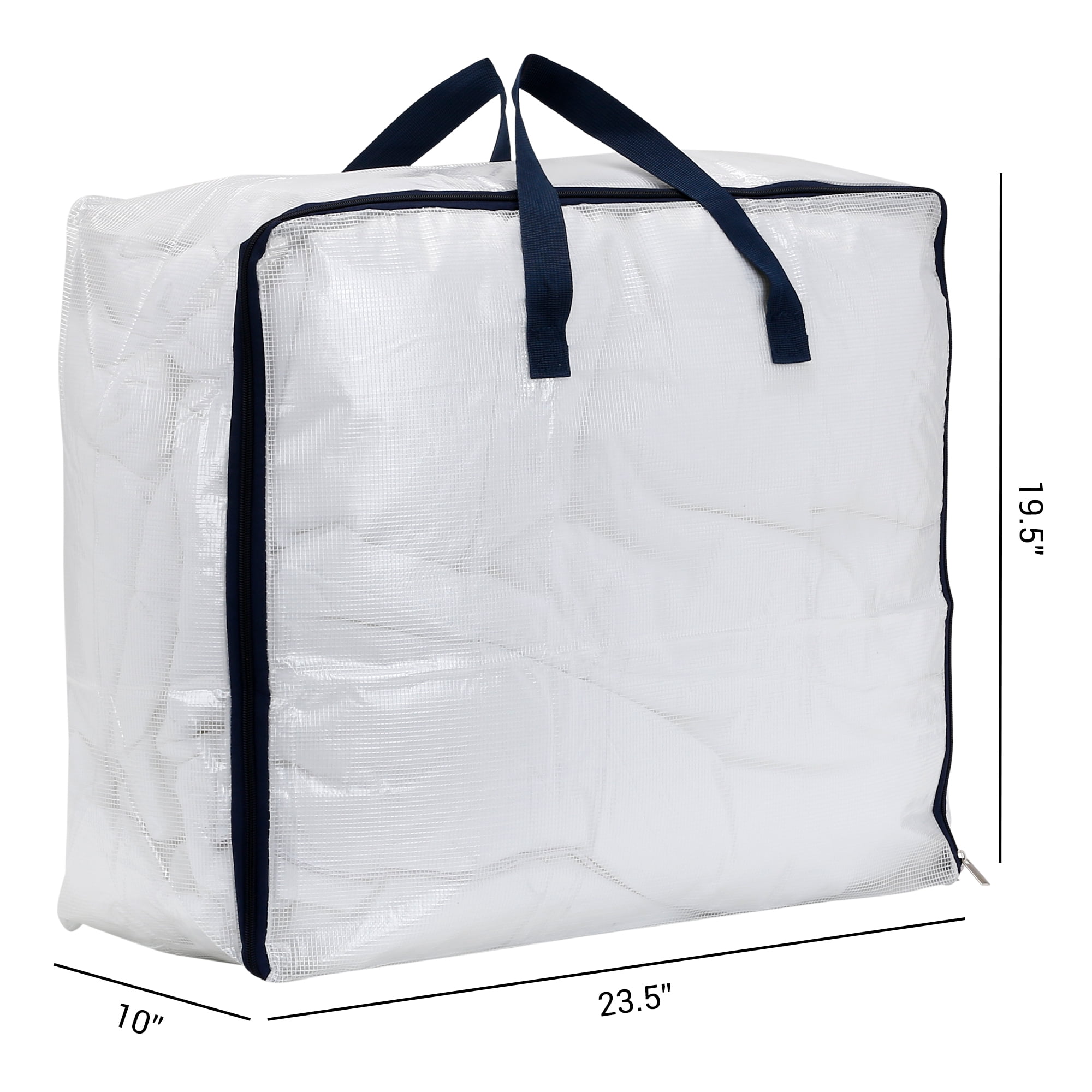 Unique Bargains 1 Pack Clothes Storage Bags Moving Bags Transparent 23.5*19.5*10in