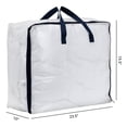 thumbnail image 2 of Unique Bargains 1 Pack Clothes Storage Bags Moving Bags Transparent 23.5*19.5*10in, 2 of 7