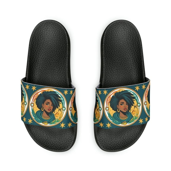 Pisces Zodiac Anime Women's PU Slider Sandals 1.0