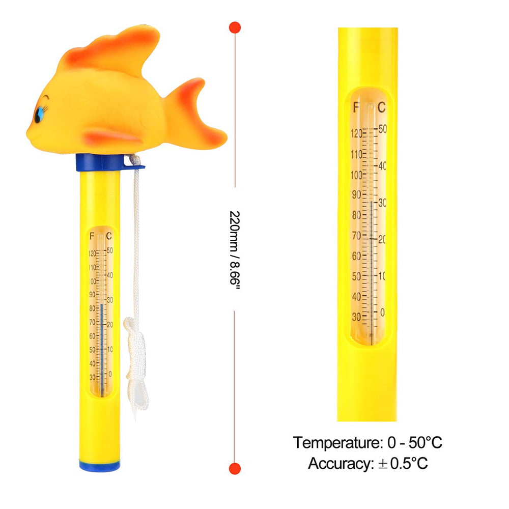 SPA Swimming Pool Cartoon Water Thermometer Indoor and Outdoor use Yellow Fish 