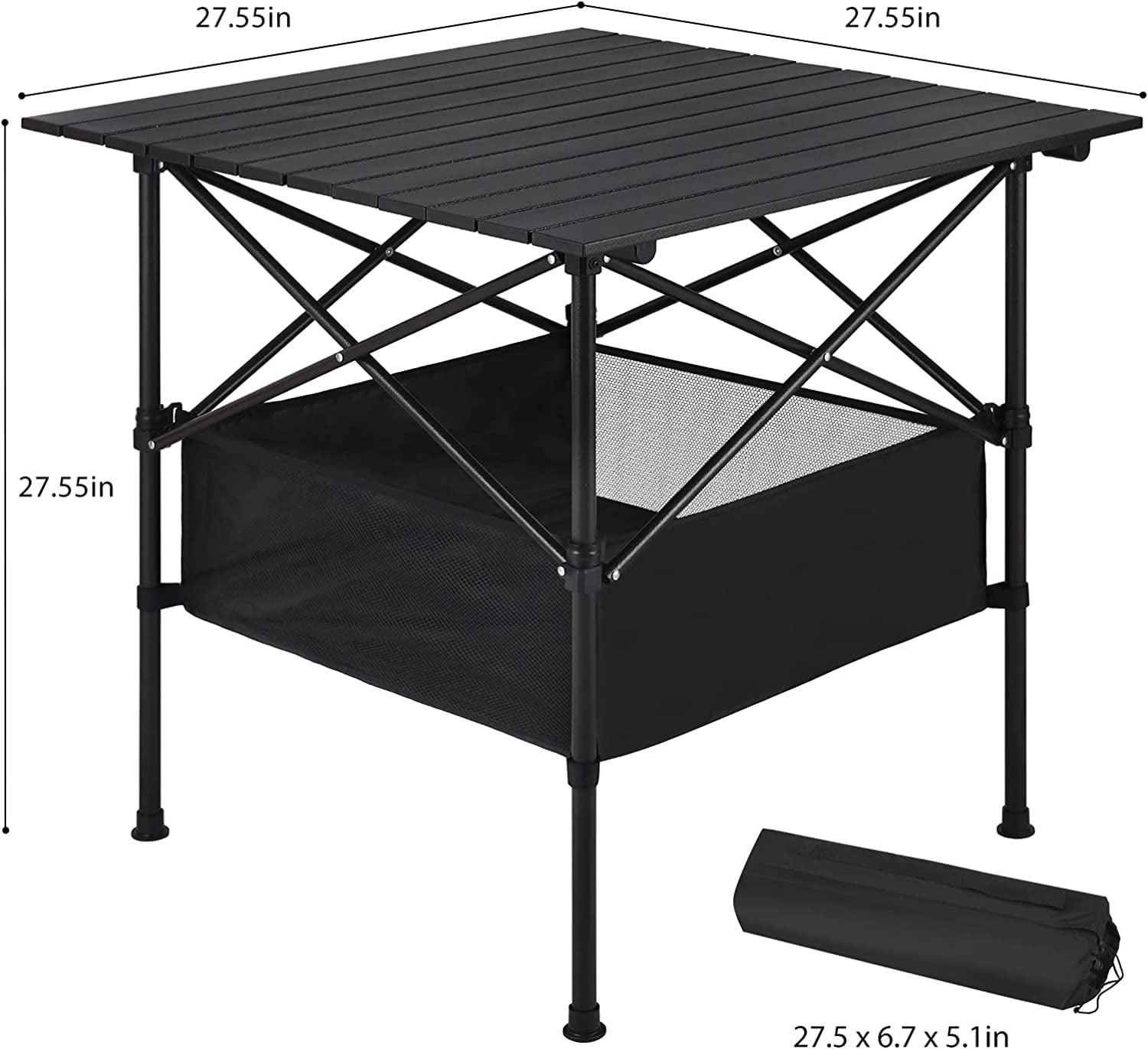 Oumilen Folding Camping Table - Small, Aluminum, Foldable Tables with Carry Bag Included - Lightweight and Portable, Outdoor Use