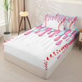thumbnail image 2 of Castle Fairy Baseball Ice Cream Zipper Full Size Comforter Sets with Fitted Sheet and 2 Pillowcases, Sport Theme Zipper Bedding Set, Pink Blue White,4pcs,Pink Reversible, 2 of 6