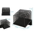 thumbnail image 5 of 1InTheOffice Metal Mesh File Organizer, Black Wire Mesh 5 Section Incline Sorter, Black Finish, 5 of 5