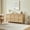 Natural, variant on Oufan Farmhouse Sideboard Buffet with Tip-on Opening, 3D Geometric Design Doors Buffet Cabinet with Soft-Close Hinges for Dining Room