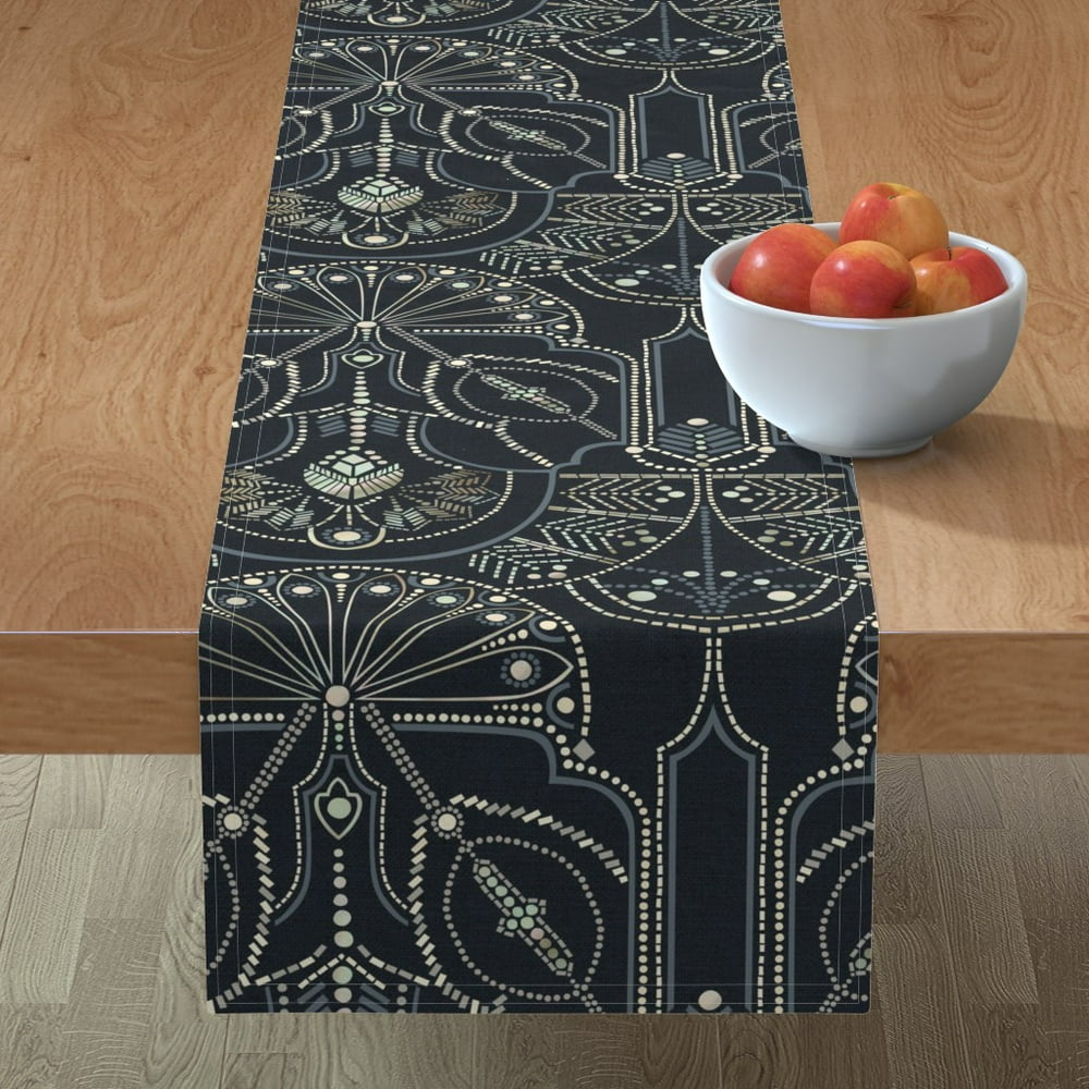 Table Runner Art Deco 1920S Embellishment Decorative Embellished Cotton