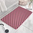 thumbnail image 3 of Pink Brown Heart Checkered Flannel Non Slip Door Rugs,Washable Door Mats Indoor,Decorative Door Mats,Dirt-Resistant and Absorbent Doormat for Entrance,Bedroom,Kitchen,Bathroom,23.5"x16", 3 of 5