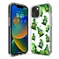 thumbnail image 3 of MUNDAZE Apple iPhone 13 Mini Shockproof Clear Hybrid Protective Phone Case Gnomes Shamrock Lucky Green Clover St. Patrick Cover, 3 of 5