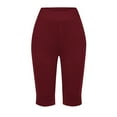 thumbnail image 5 of Coorders No Bunderies Womens High Waist Fitness Shorts, Ladies Oversized Casual Shorts for Summer, Wine, Size M, 5 of 7