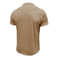 thumbnail image 4 of HAOTAGS Men's Vintage Button Collar Shirts Summer Pullover Tops Casual Outdoor Short Sleeve T Shirt Khaki Size L, 4 of 6