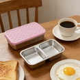 thumbnail image 4 of Contenant à Collation en Acier Inoxydable Boîte à lunch pour Enfants Adultes avec Plateau bento à 2 Compartiments Réutilisable Rangement Alimentaire en Métal avec Couvercle en silicone Étanche 1 Pce Empilable Boîte à Collation pour Tout-Petit, 4 of 6