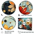 thumbnail image 3 of Designart "Cubist Collage Of Zinnias Blossoms" Zinnias Floater Framed Wall Decor, 3 of 5