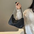 thumbnail image 4 of Bolso de hombro de moda para mujer de cuero de PU Color sólido para mujer viaje negro, 4 of 7
