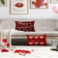 thumbnail image 6 of Happy Valentines Day Pillow Covers 12x20 Set of 4 Red Love Heart Throw Pillow Covers Wedding Anniversary Pillow Covers Pillow Cases Home Outdoor Sofa Couch Cushion Covers (12 by 20), 6 of 6
