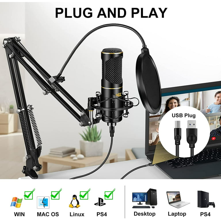 Original Blue yeti professional condenser microphone Karaoke recording live  broadcasting USB microphone with stand
