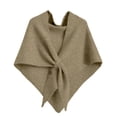 thumbnail image 2 of Women's Fashion Knitted Shawl Wool Open Collar Top Scarf - A versatile wrap that can be styled as a cozy shawl, chic scarf, or light open-front top for layered outfits in cool weather Camel, 2 of 3