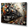 thumbnail image 2 of Designart "Geometric Momentum of Trains II" Transportation Canvas Wall Art, 2 of 5