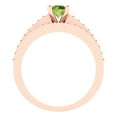 thumbnail image 4 of Clara Pucci 14K Rose Gold 0.86 Natural Peridot Engraveable Engagement Ring + Wedding Band Set, 4 of 7