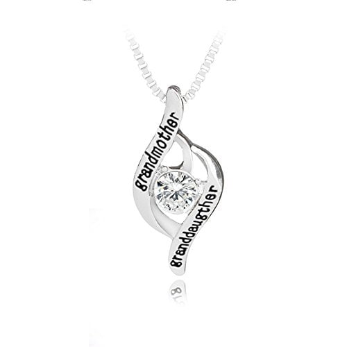 Stainless Steel or 18K Gold Finish Heart Pendant Necklace For Grandma A Gift for You Gift For Grandmother From Grandkids Custom Text Engraving Option
