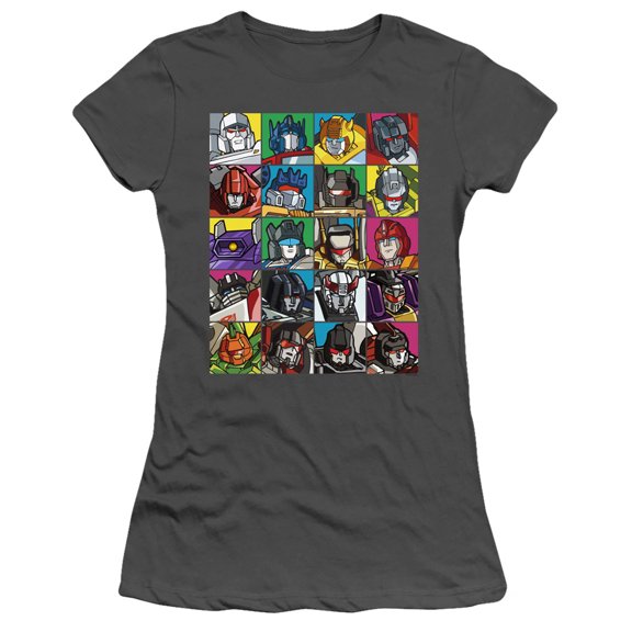 Transformers Transformer Squares S/S Junior Women's T-Shirt Sheer Charcoal