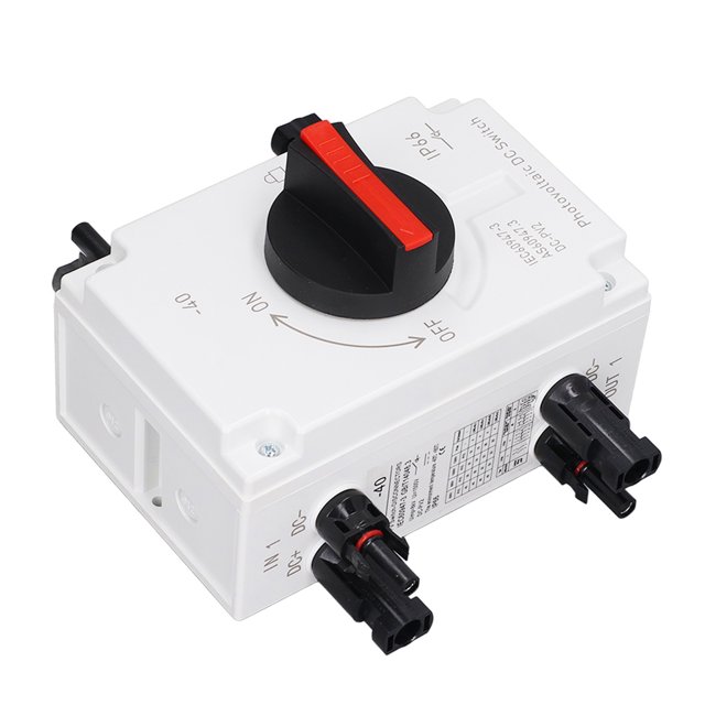 Interrupteur d'Isolation 4P PVC DC, 32A DC1000V Interrupteur de Transfert de Charge Solaire Matériau PC Ignifuge pour VR