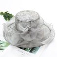 thumbnail image 3 of Flower Organza Hat Derby Party Wide Brim Church Hats Foldable Fashion Sunshade Hat Summer Beach Floral Tea Flower Wedding Hat, 3 of 5