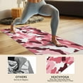 thumbnail image 4 of Pink Brown Camo Classic Shapes Pattern Hot Yoga Mat Towel Non Slip for Hot Yoga - Quick-Drying Yoga Mat Cover with 4 Corner Pockets with Travel Bag - Hot Yoga Towel Non Slip 70"x26", 4 of 6