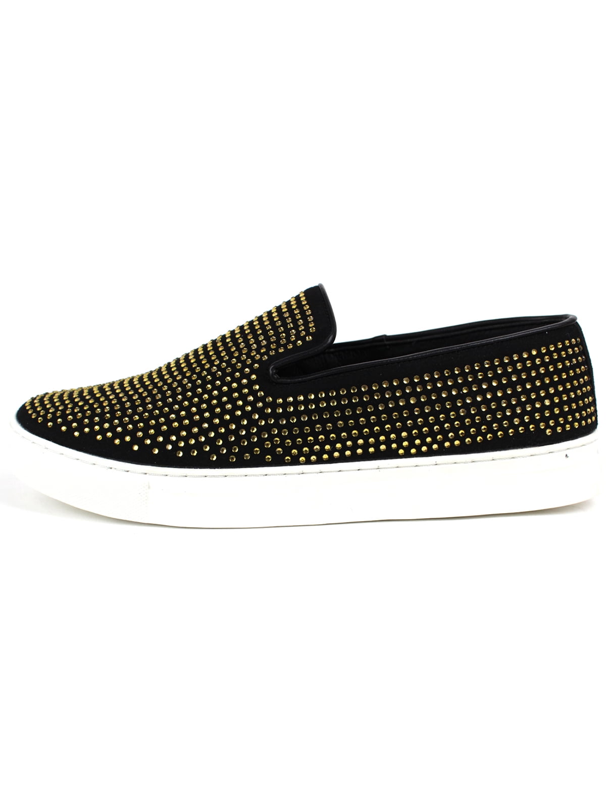black and gold designer loafers