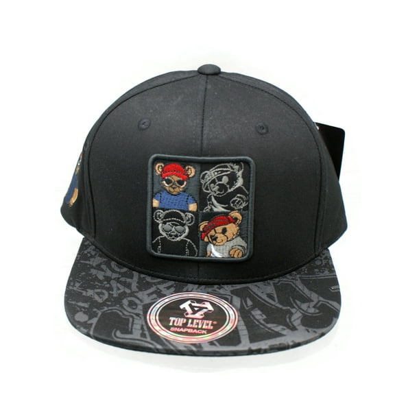 Top Level 4 Bears Hip Hop Snapback Adjustable Flat Bill Hat Cap
