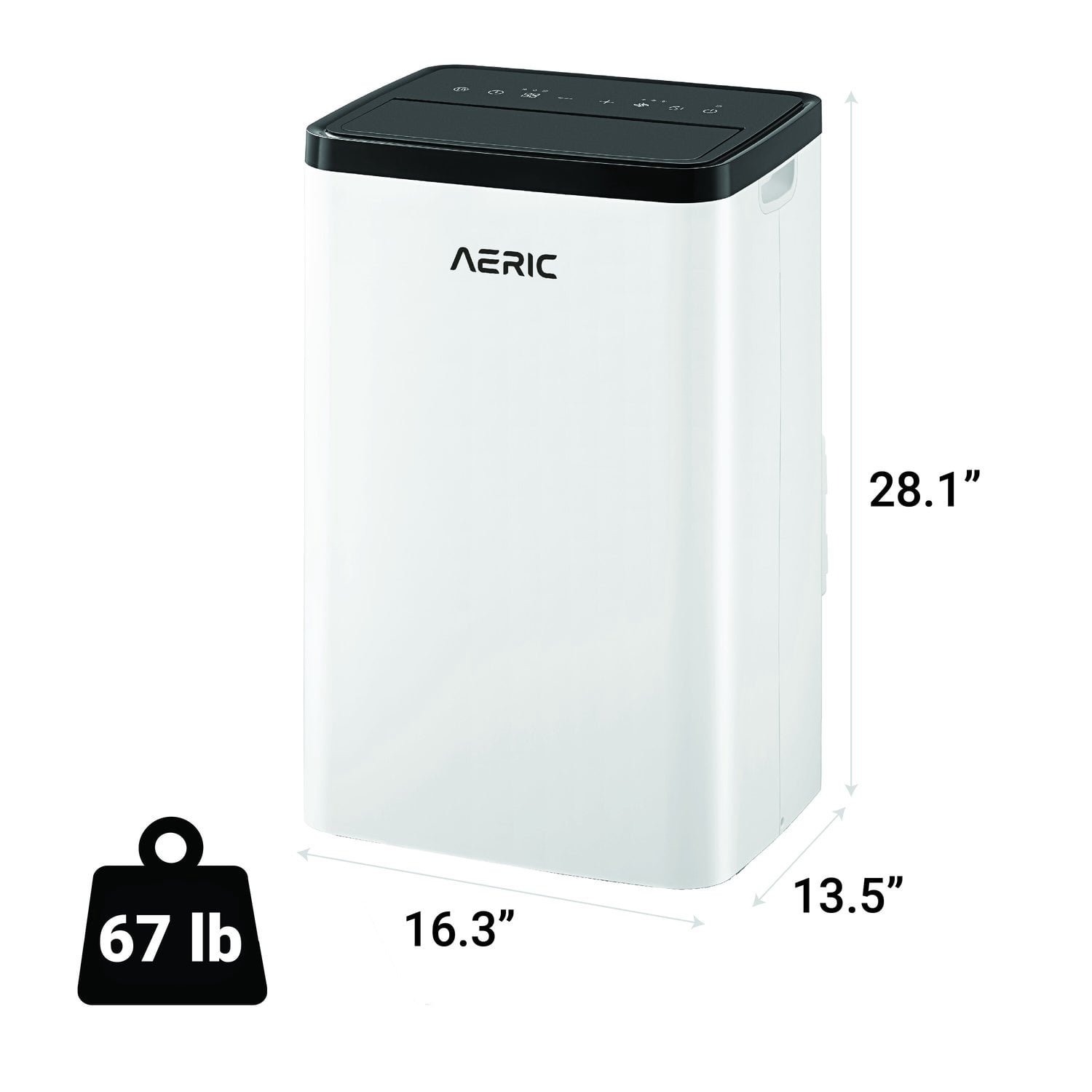 Aeric 8000 BTU 12000 BTU ASHRAE Portable Air Conditioner with Fan, White, 550 Sq Ft, AERP081AW