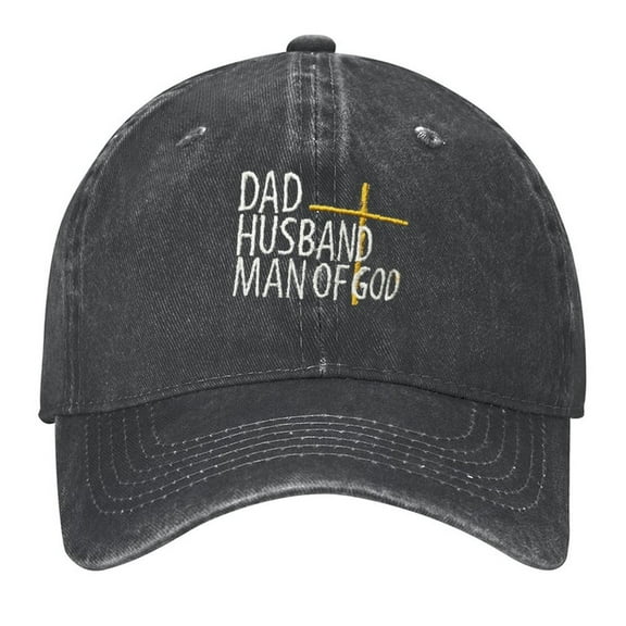 Dad Husband Man of God Print Vintage Wash Dad Hat Adjustable Curved Brim Baseball Cap,Made In USA,Casual Outdoor Sports Fishing Cap for Men and Women