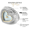 thumbnail image 4 of Jessica Simpson Women's Silver Adjustable Ring Watch – Crystal Heart Shaped Bezel, Quartz Analog Mini Dial, Stretch Band Fashion Jewelry Accessory, 4 of 6