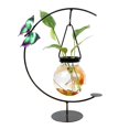 thumbnail image 1 of PENGXIANG Wrought Iron Geometric Hydroponic Glass Semi-circular Arc-vase Decoration, 1 of 6