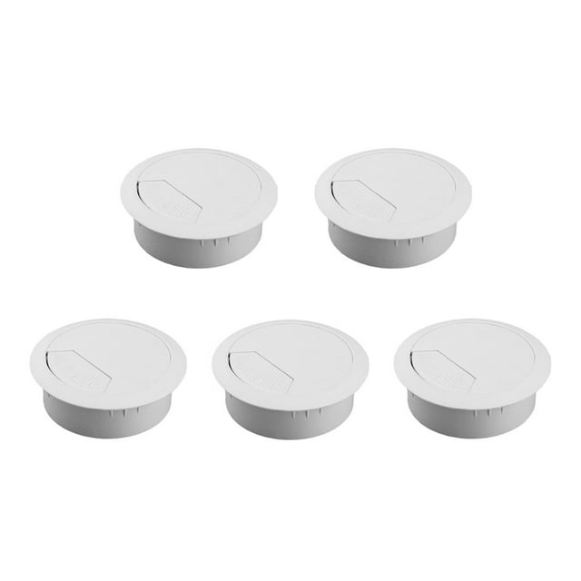 Goriertaly 5x Removable Cable Hole Cover For Computer Desk Tidy And Cable-Free Environment white 60mm 1Set