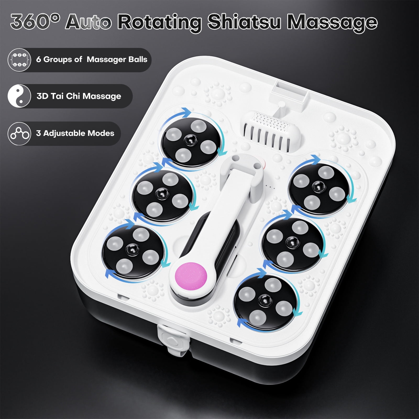 Beinilai Collapsible Foot Spa Electric Rotary Massage,Foot Bath with Heat,Tem Control,Bubbles, and 24 Motorized Shiatsu Massage Balls  for Feet Stress Relief-Black