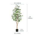 thumbnail image 2 of 5FT Artificial Eucalyptus Plants with Realistic Leaves and Natural Trunk, Silk Fake Potted Tree with Wood Branches, Faux Tree for Office Home Decor, 2 of 8