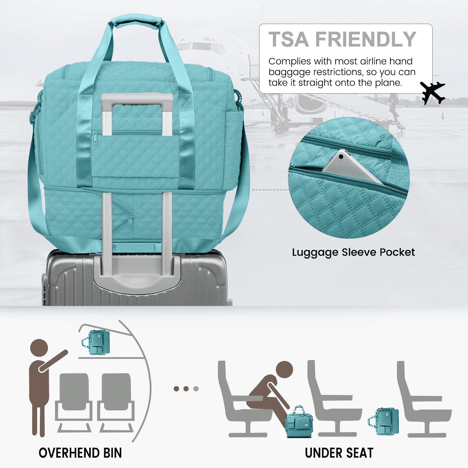 Gynky Travel Duffle Bag Weekender Bags for Women with Shoe Compartment Carry on Overnight Bag with Toiletry Bag Hospital Bag for Labor and Delivery Weekender Overnight Bag for Trave Sport Hospital