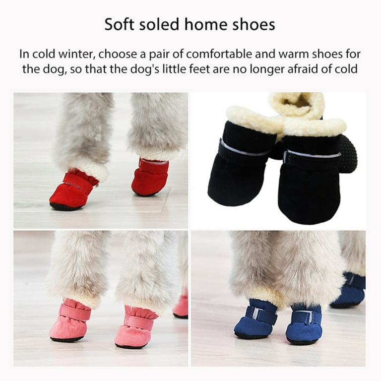 4pcs Warm Small Dog Snow Boots Footwear Waterproof Puppy Cat