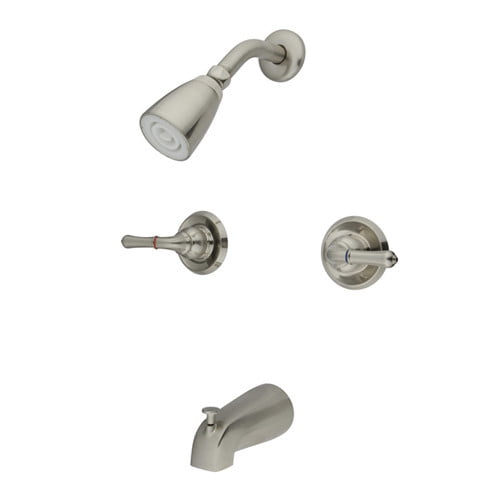 Kingston Brass KB6238LL Legacy 3-handle Tub and Shower Faucet Set, Satin  Nickel