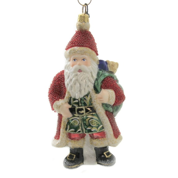 Galician Santa With Presents - 1 Ornament 6 Inch, Glass - Ornament Red Bead Metzler Bros Zkp4036rb