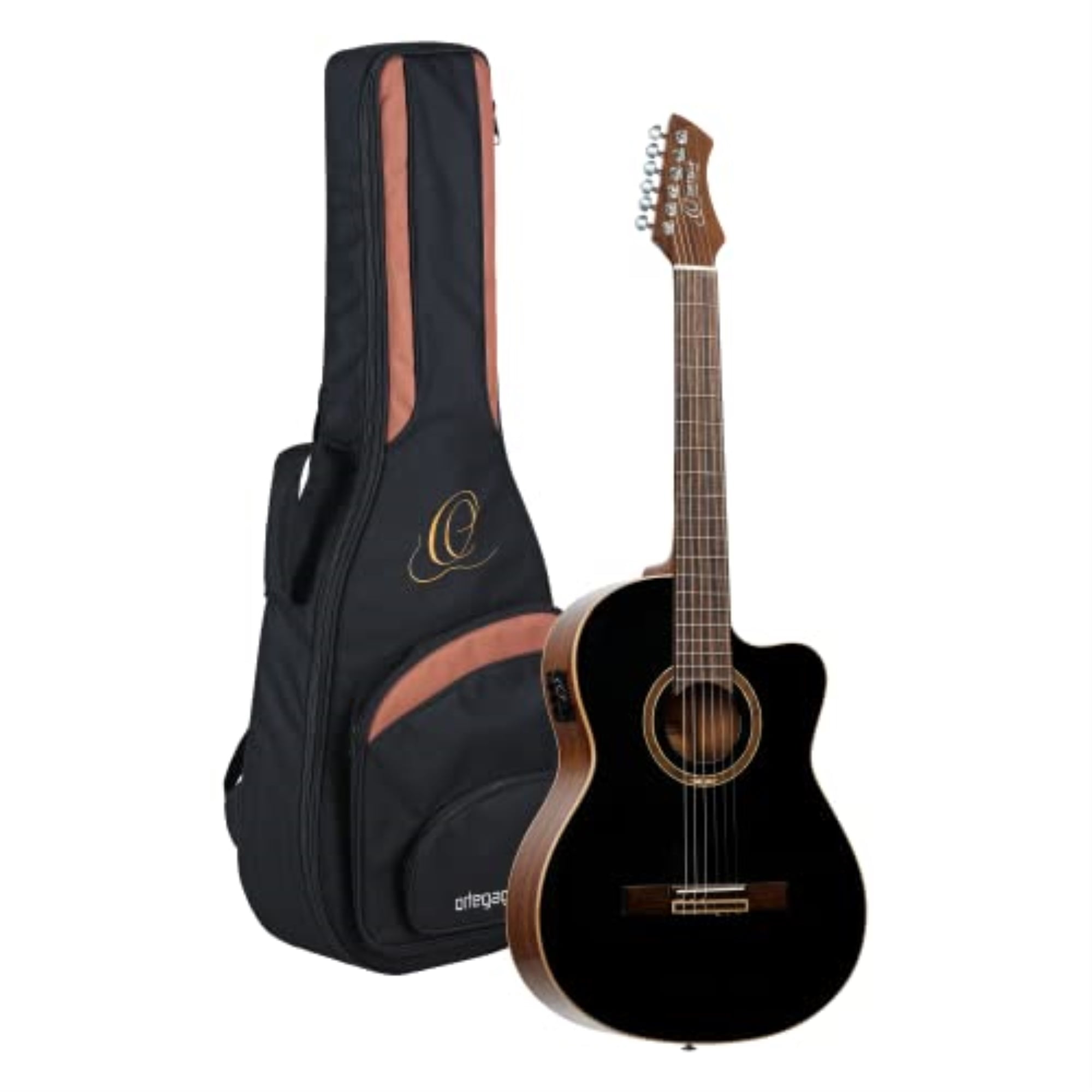 Performer Series Guitare Classique en Nylon Acoustique-Électrique à Haut Uni et Encolure Ajustée avec Sac