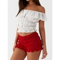 thumbnail image 2 of Baby Sweetie Womens Low Waist Shorts Elastic Waist Plaid Tiered Smocked Mini Lounge Shorts, 2 of 9