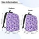 thumbnail image 2 of Disketp Violet Mochila de Lona Estampada, Mochila Escolar de Viaje Ligera para Estudiantes y Portátil-Small, 2 of 5