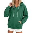 thumbnail image 2 of Xaqiouau Hoodies for Women Fleece Pullover Sweatshirts Oversized Long Sleeve Drawstring Hooded Sweatshirt Casual Loose Fall Winter Hoodie with Pocket, 2 of 7