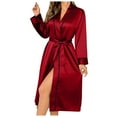 thumbnail image 4 of TYGHBN Ladies Long Ice Silk Nightgown Thin Fashion Home Clothes Kimono Japanese Women plus Size Woman Bath Robe Womens Robe 3x-4x Towel Womens Wrap Womens Wraps and Shawls Night Robe Women Satin Robe, 4 of 4