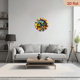 thumbnail image 6 of 10-inch 2D flat "Excavator Building Blocks" theme, wooden circular silent wall clock, suitable for modern home art decoration, wall decoration, it is an ideal gift for festivals and birthdays, 6 of 7