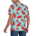 thumbnail image 2 of Zufioo Watermelon Print Men's Baseball Short Sleeve, Moisture Wicking Button-Down Hip Hop Tee-X-Large, 2 of 7