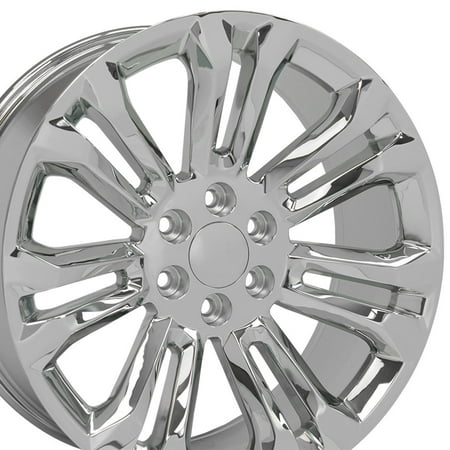 OE Wheels 22 Inch | Fits Chevy Silverado Tahoe GMC Sierra Yukon Cadillac Escalade | CV43 Chrome 22x9 Rim Hollander (Best Wheels For Silverado)