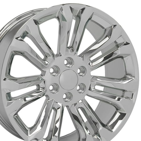 2009 Chevy Silverado Rims OE Wheels 22 Inch | Fits Chevy Silverado Tahoe GMC Sierra Yukon Cadillac Escalade | CV43 Chrome 22x9 Rim Hollander 5666 ()