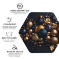 thumbnail image 3 of Vsdgher Elegant Golden Blue Ornaments Leather Coasters for Drinks, Durable Drink Coasters 4 Set for Tabletop Protection, Luxurious Home Décor and Housewarming Gift-Hexagon, 3 of 6